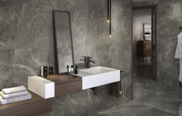 Bayona Grey 60x120 cm. Pavimento Bayona Grey 120x120 cm.
