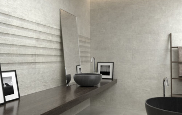 Leeds Grey y Pompeya Leeds Grey 30 x 90 cm. Pavimento Leeds Grey 40 x 80 cm.