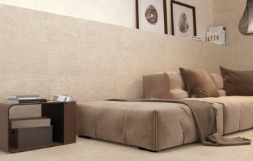 Leeds Bone y Taupe 30 x 90 cm. Pavimento Leeds Taupe 40 x 80 cm.