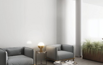 Blanco Pulido 240 x 120 cm. Town Grey 120 x 120 cm.