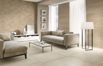 Larchwood Alder 40 x 120 cm. Parkiet Larchwood Alder 40 x 120 cm. Grafton Ivory 120 x 120 cm.