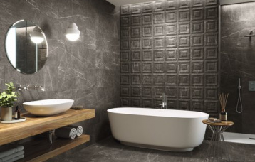 Shetland Dark 33,3 x 100 cm. Cih Shetland Dark 25 x 25 cm. Pavimento Shetland Dark 60 x 60 cm.