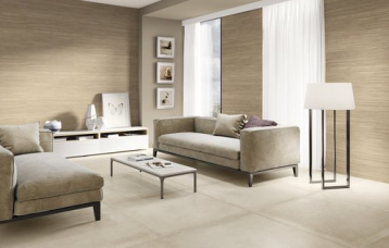 Larchwood Alder 40 x 120 cm.  Grafton Ivory 120 x 120 cm.