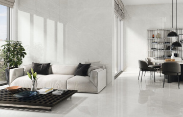 Eternal Pearl Pulido 260 x 120 cm. Pavimento Eternal Pearl Pulido 120 x 120 cm.
