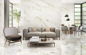 Adaggio Gold Pulido 80 x 160 cm. Pavimento Adaggio Gold Pulido 80 x 80 cm.