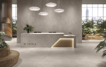 Asphalt Mud 260 x 120 cm.  Pavimento Asphalt Mud 120 x 120 cm.
