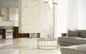Onyx Sable Pulido  260x120 cm. Pavimento Onyx Sable Pulido 120x120 cm.