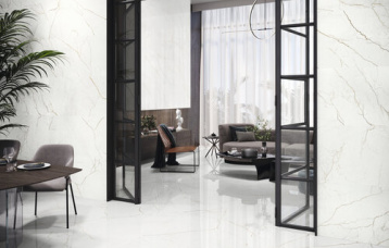 Quantum Gloss 60x120 cm. Pavimento Quantum Gloss 120x120 cm.