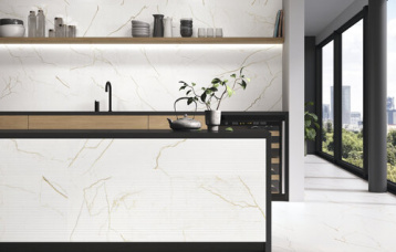 Quantum Satin 40x120 cm. Quantum Relieve Strokes Satin 40x120 cm. Pavimento Quantum Natural 60x60 cm.