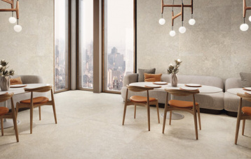 Stoneland ivory 60 x 120 cm. Pavimento Stoneland ivory 120 x 120 cm.