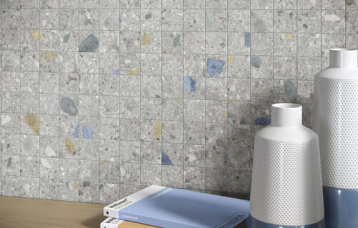 Mosaico Stracciatella Cenere 30 x 30 cm.