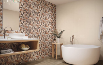 Montmartre Sable 30x90 cm. Bouquet Sable Decor 30X90 cm. Pavimento Foresta Quercia 20x120 cm.