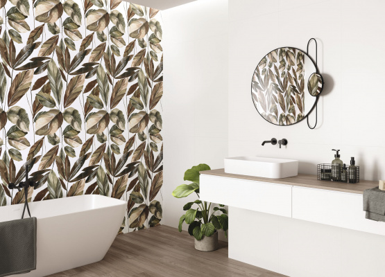 Neve Satin 60x120,  Decor Giardino 60x120 y Foresta Noce 20x120