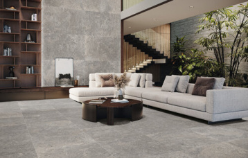 Stoneland Grey 80 x 160 cm.  Pavimento Stoneland Grey 80 x 80 cm.