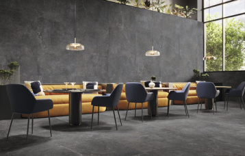 Concept Black 120x260 cm, Pavimento Concept Black 120x120 cm.