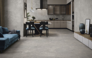 Concept Grey 120x260 cm. Pavimento Concept Grey 120x120 cm.