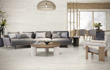 Venice Natural Bianco 60x120 cm. Pavimento Venice Natural Bianco 120x120 cm.