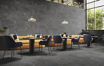 Concept Black 60x120 cm. Pavimento Concept Black 120x120 cm.