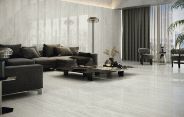 Venice Pulido Grigio 120x260 cm. Pavimento Venice Pulido Grigio 120x120 cm.