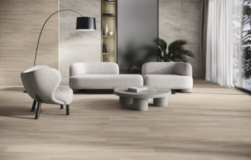 Bamboo Vermont Cedar 30x90 cm. Astra Pearl 60x120 cm. Pavimento Vermont Cedar 26x160 cm.