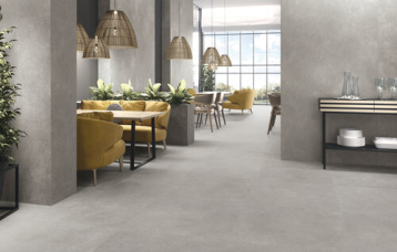Asphalt Fume 260 x 120 cm. Pavimento Asphalt Fume 120 x 120 cm.
