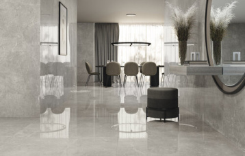 Concept Grey Pulido 120x260 cm. Pavimento Concept Grey Pulido 120x120 cm.