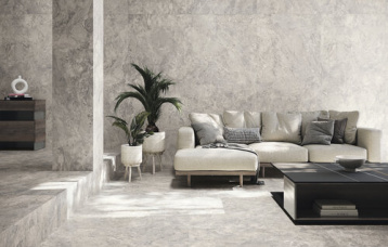 Canyon Grey 120x260 cm. Pavimento Canyon Grey 120x120 cm.