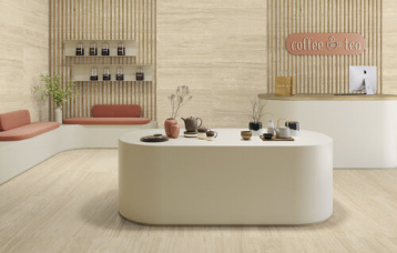 Venice Natural Miele 60x120 cm. Pavimento Venice Natural Miele 120x120 cm.