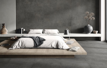 Revestimiento Village Soft Noir 80x160 cm. Pavimento Village Soft Noir 80x80 cm.