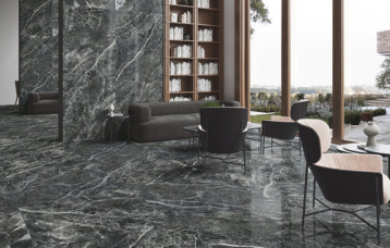 Electra Black Pulido 120x280 cm. Pavimento Electra Black Pulido 120x120 cm.