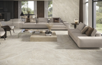 Electra Almond Natural 120x280 cm. Pavimento Electra Almond Natural 120x120 cm.