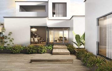 Blanco Natural 60x120 cm. Belfast teak anti-slip 20x160 cm.
