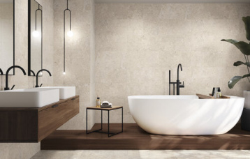 Stoneland Ivory 30 x 60 cm.  Pavimento Stoneland Ivory 60 x 60 cm.