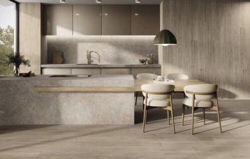 Salerno Bronzo Natural 280 x 120 cm Pavimento Ferreire Quercia 20 x 120 cm